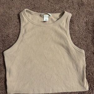 H&M Tan Crop Fitted Tank Top